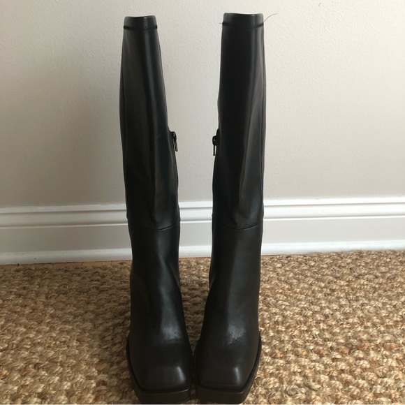 Jeffrey Campbell Black Heeled Boots with Chunky Heel - Picture 9 of 14